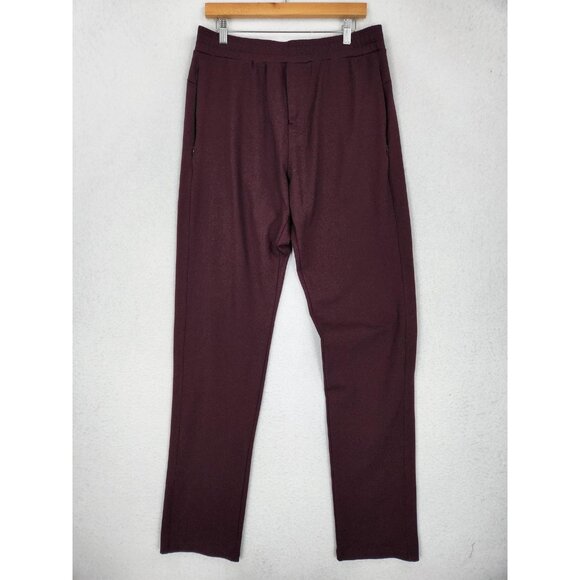 Public Rec Pants Mens 34x36 Burgundy All Day Every Day Pull On Stretch Waist